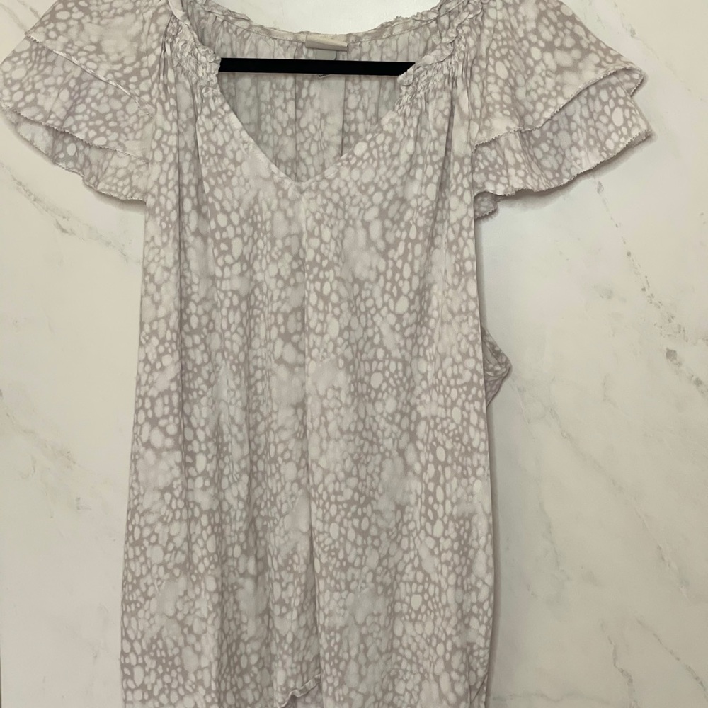 Grey and white blouse